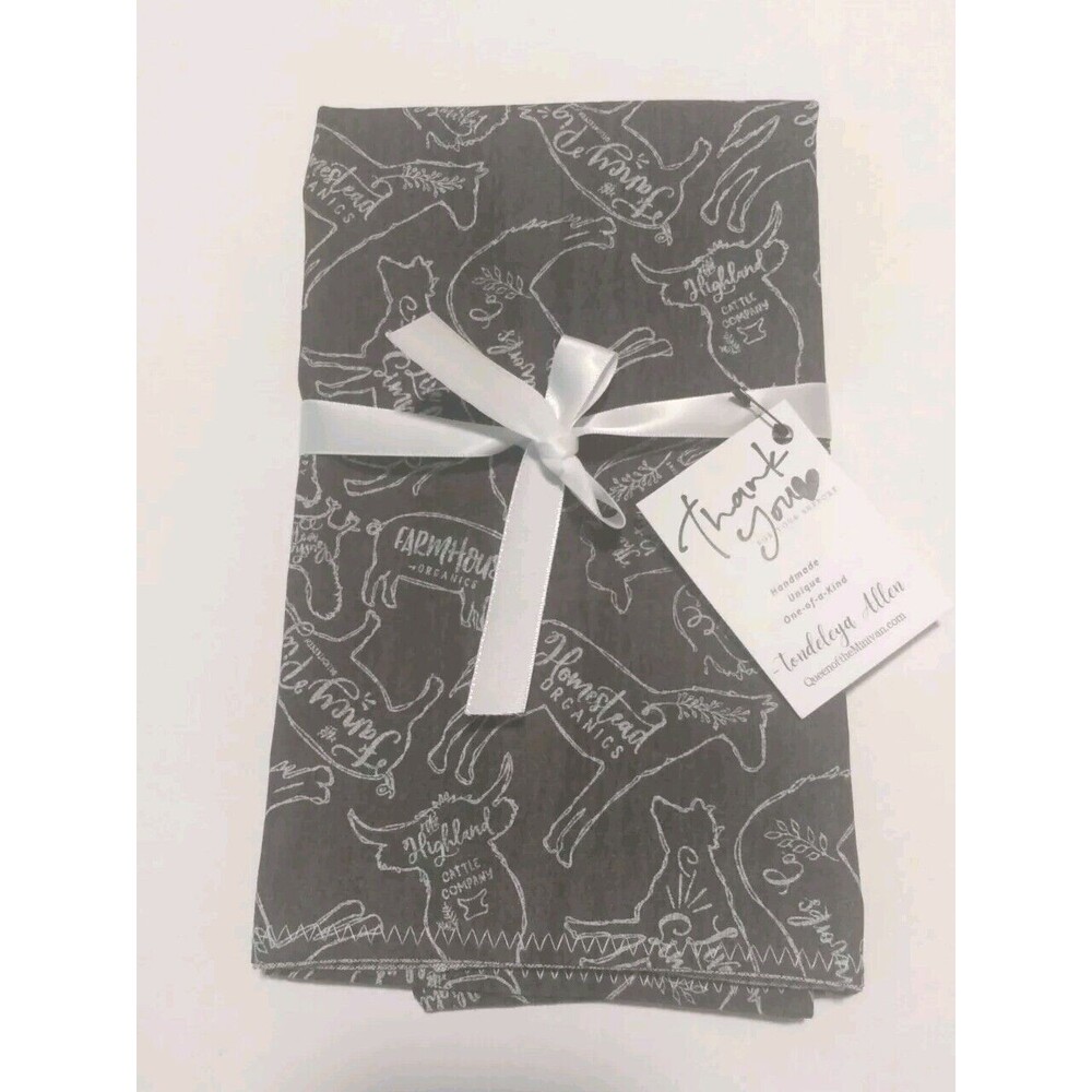 Handmade Farmhouse Animals Homestead Kitchen Tea Towel Cotton Gift 16" x 20"